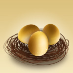 three eggs in a nest